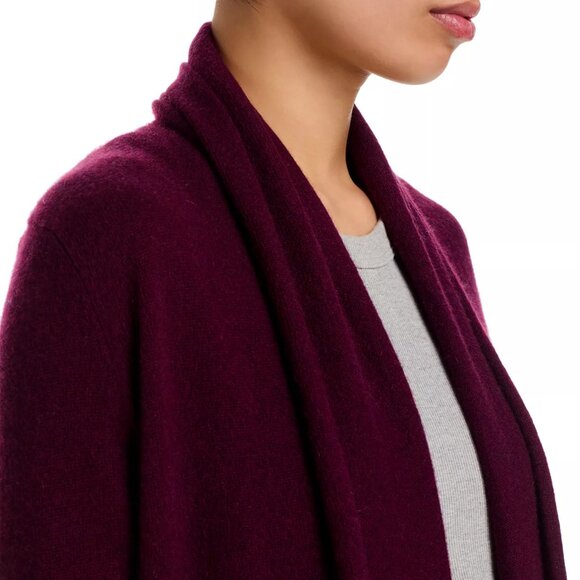 NEW$295 SAKS FIFTH AVENUE 100% Cashmere Long Open Front Knit Cardigan XS - Picture 13 of 15